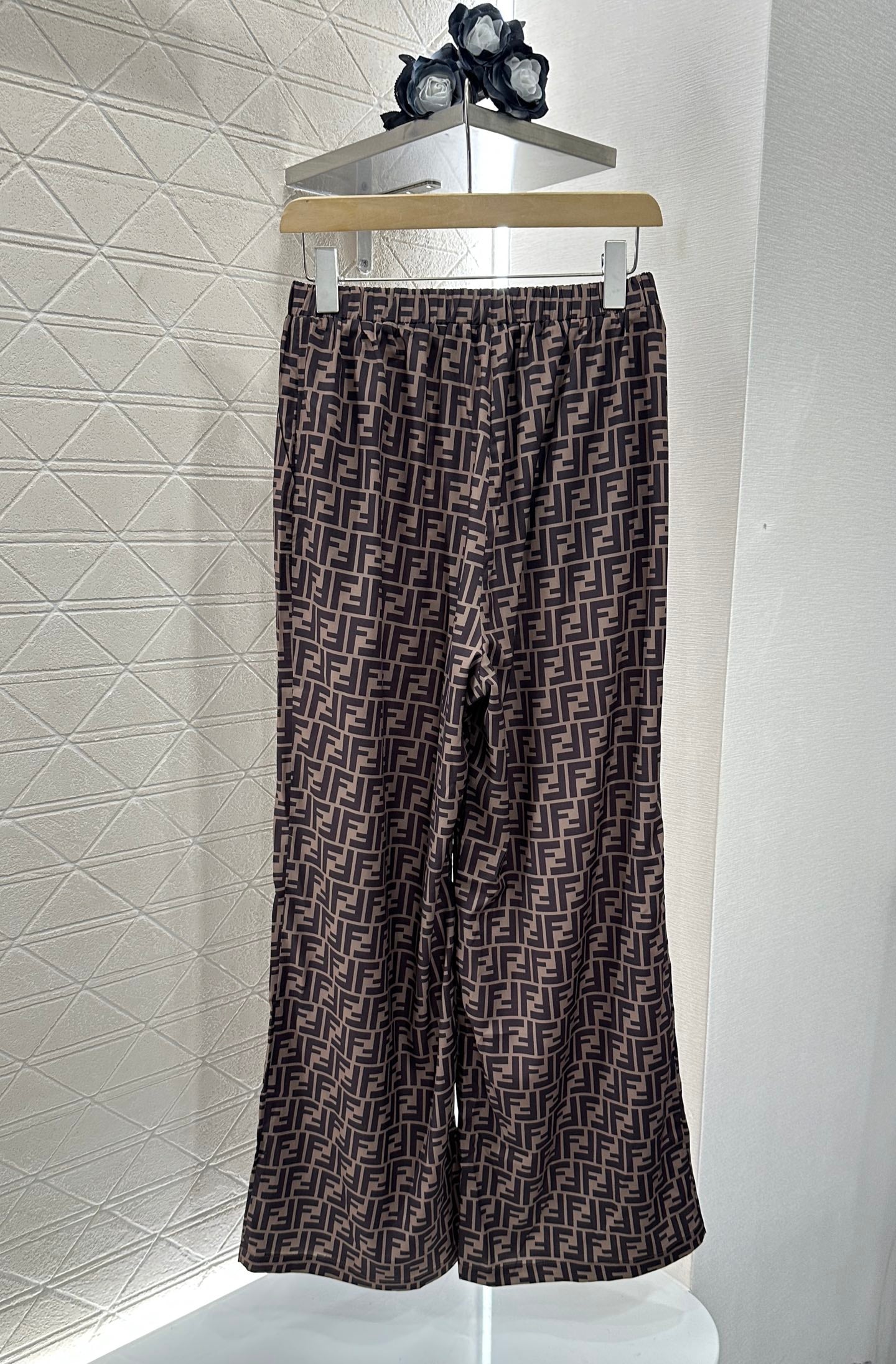 F*♥New arrival Printed suspender trousers set