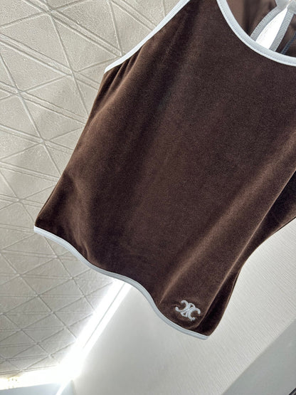 C*♥New Arrival Velvet Tank Top and Shorts Set