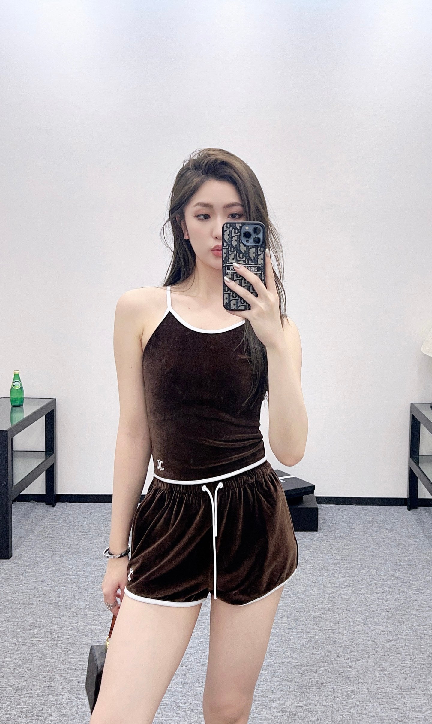 C*♥New Arrival Velvet Tank Top and Shorts Set