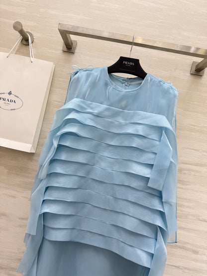 P♥2025 new four-piece layered organza dress