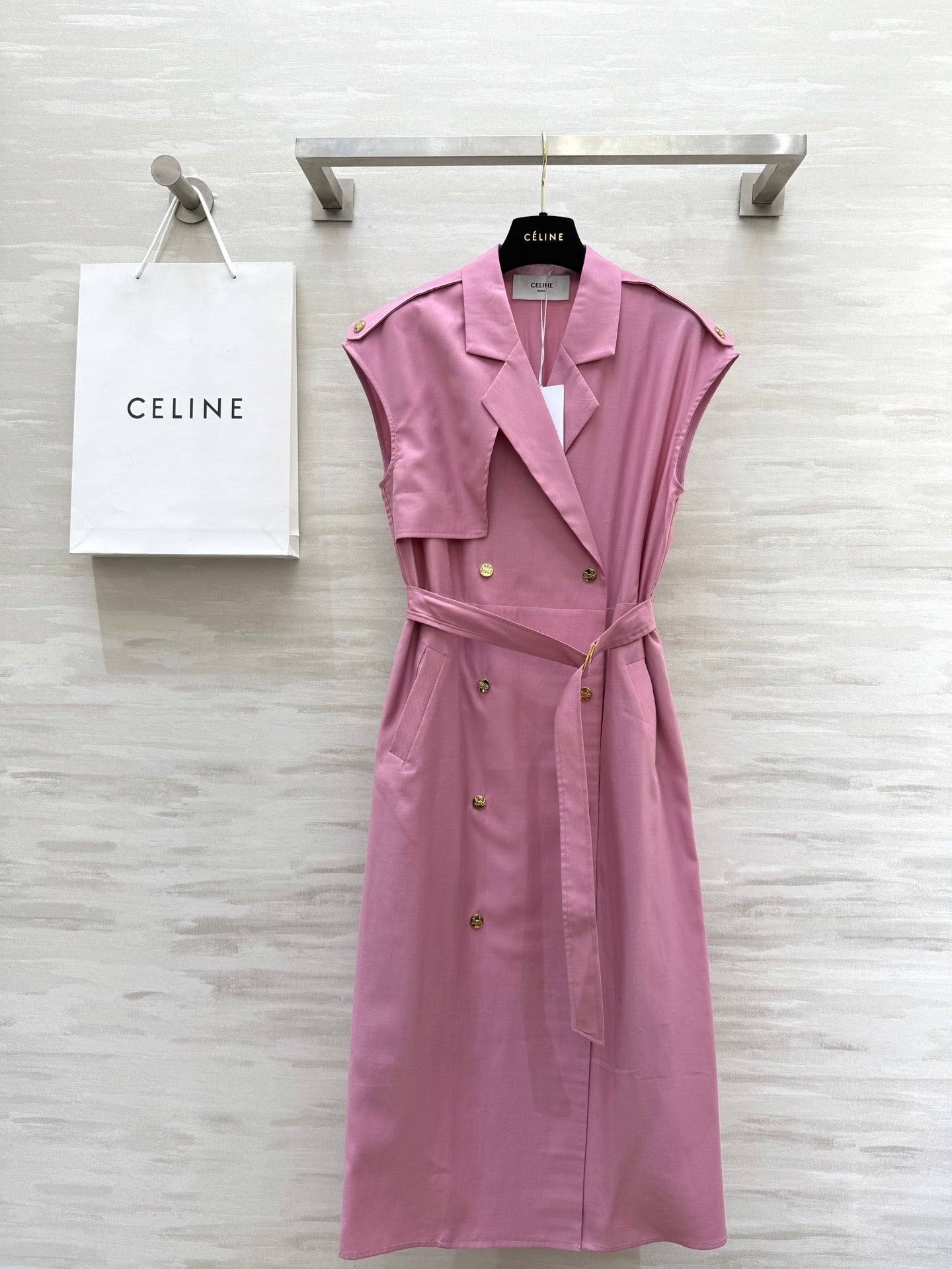 Ce*♥2025 New Style Trench Coat Style Waist Dress