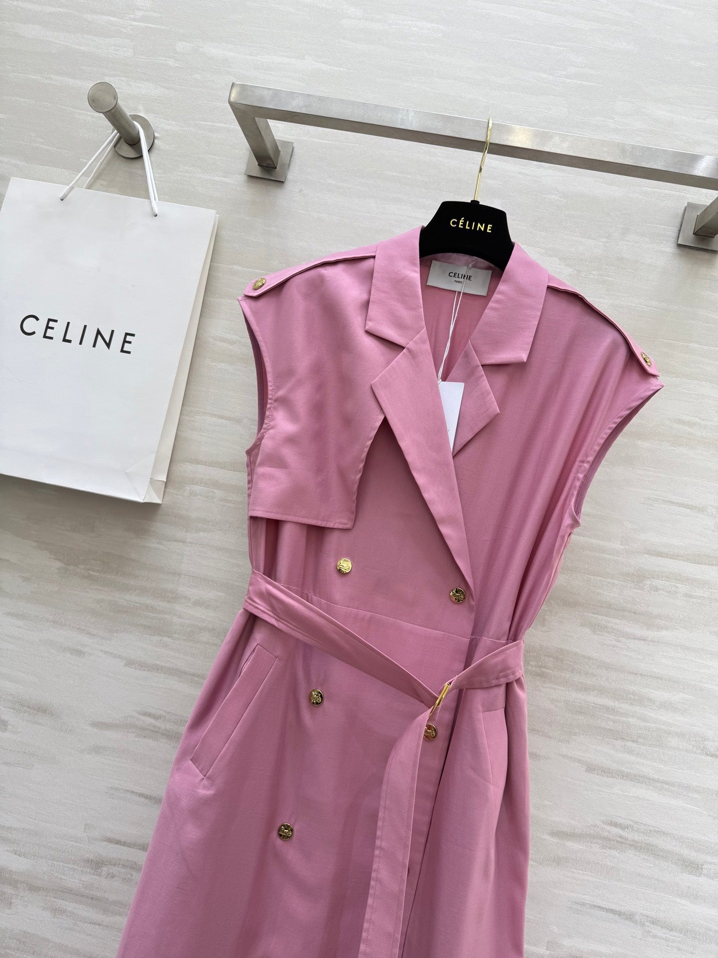 Ce*♥2025 New Style Trench Coat Style Waist Dress