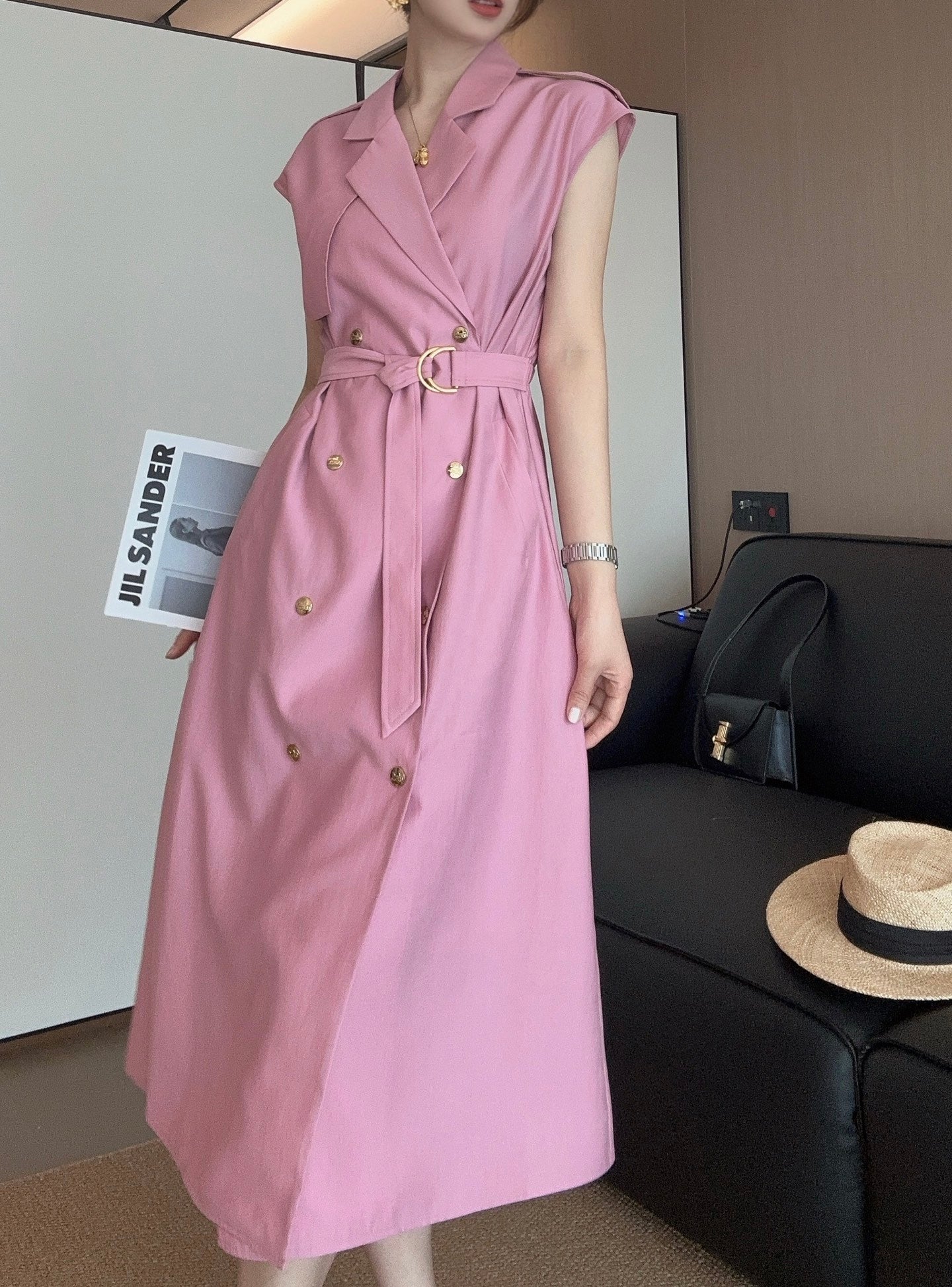 Ce*♥2025 New Style Trench Coat Style Waist Dress