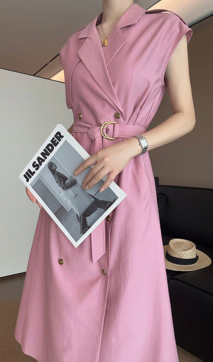 Ce*♥2025 New Style Trench Coat Style Waist Dress