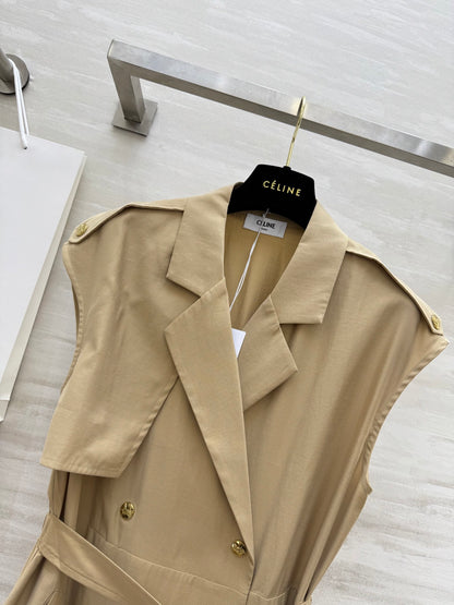 Ce*♥2025 New Style Trench Coat Style Waist Dress