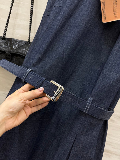 Mi*mi*♡²⁵ New belted denim sleeveless dress