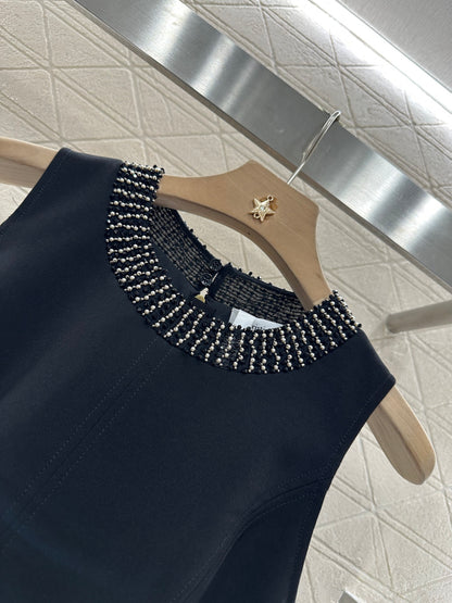 D*♥2025 new products Beaded sleeveless dress