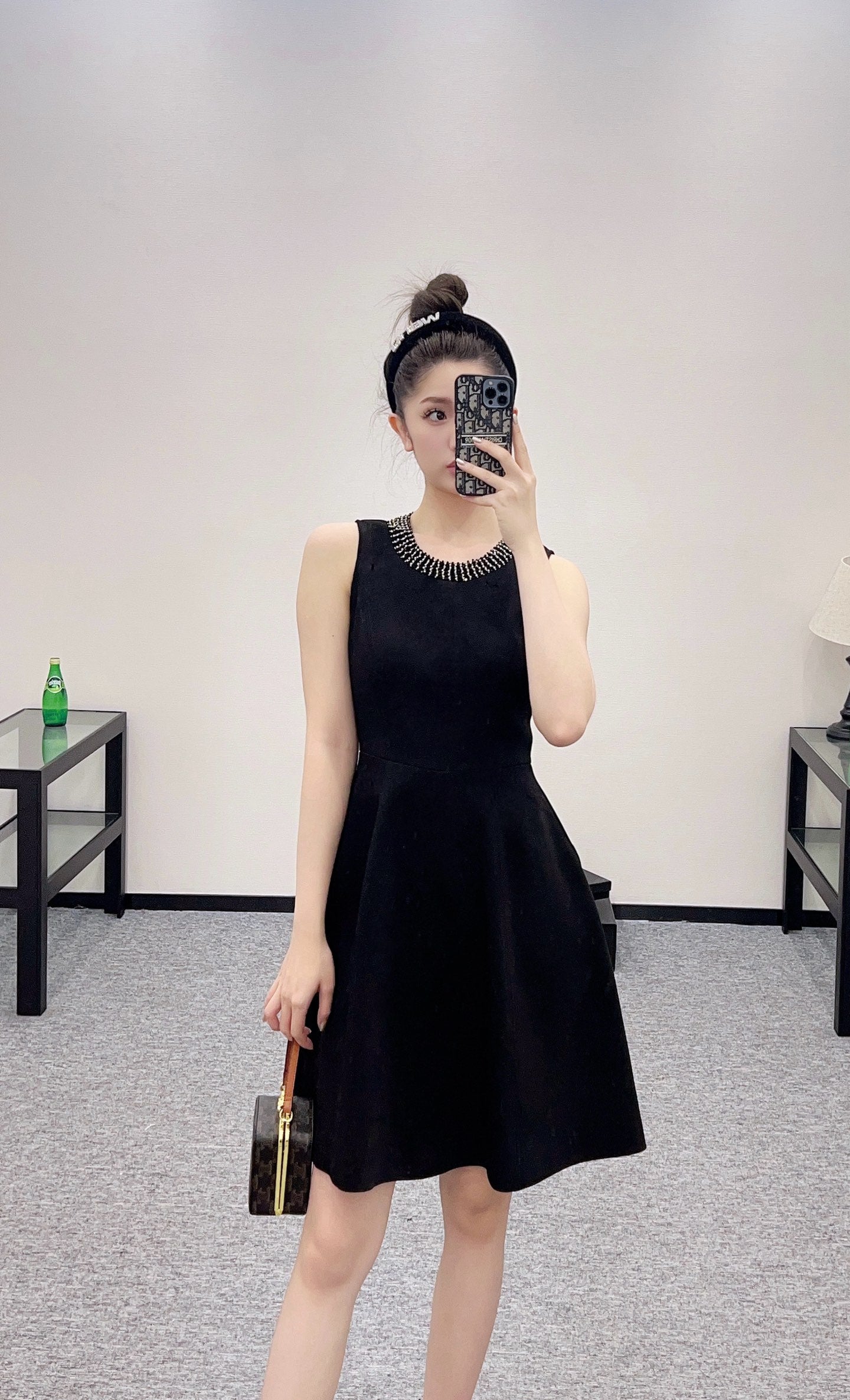 D*♥2025 new products Beaded sleeveless dress