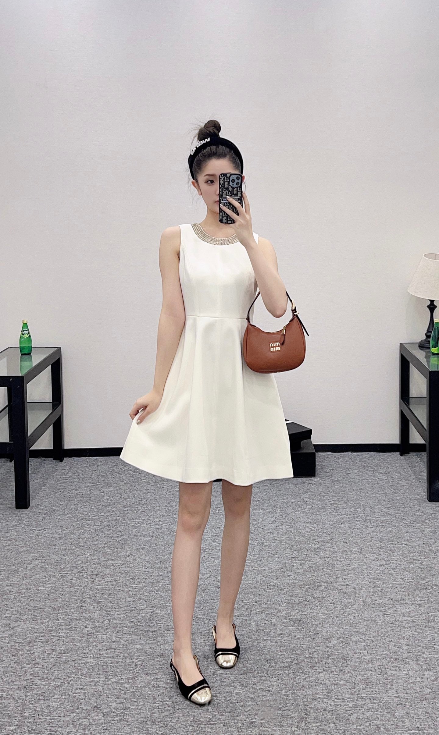 D*♥2025 new products Beaded sleeveless dress）