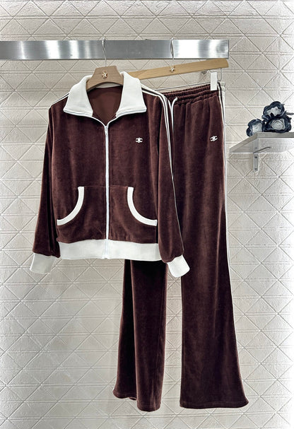 C*♥2025 new products Velvet leisure suit