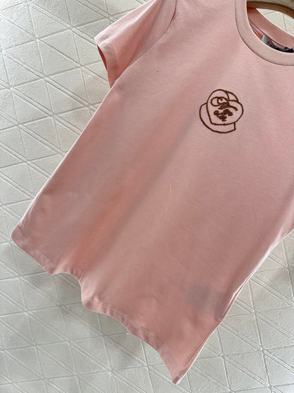 M*♥2025 new product Heart letter short sleeves