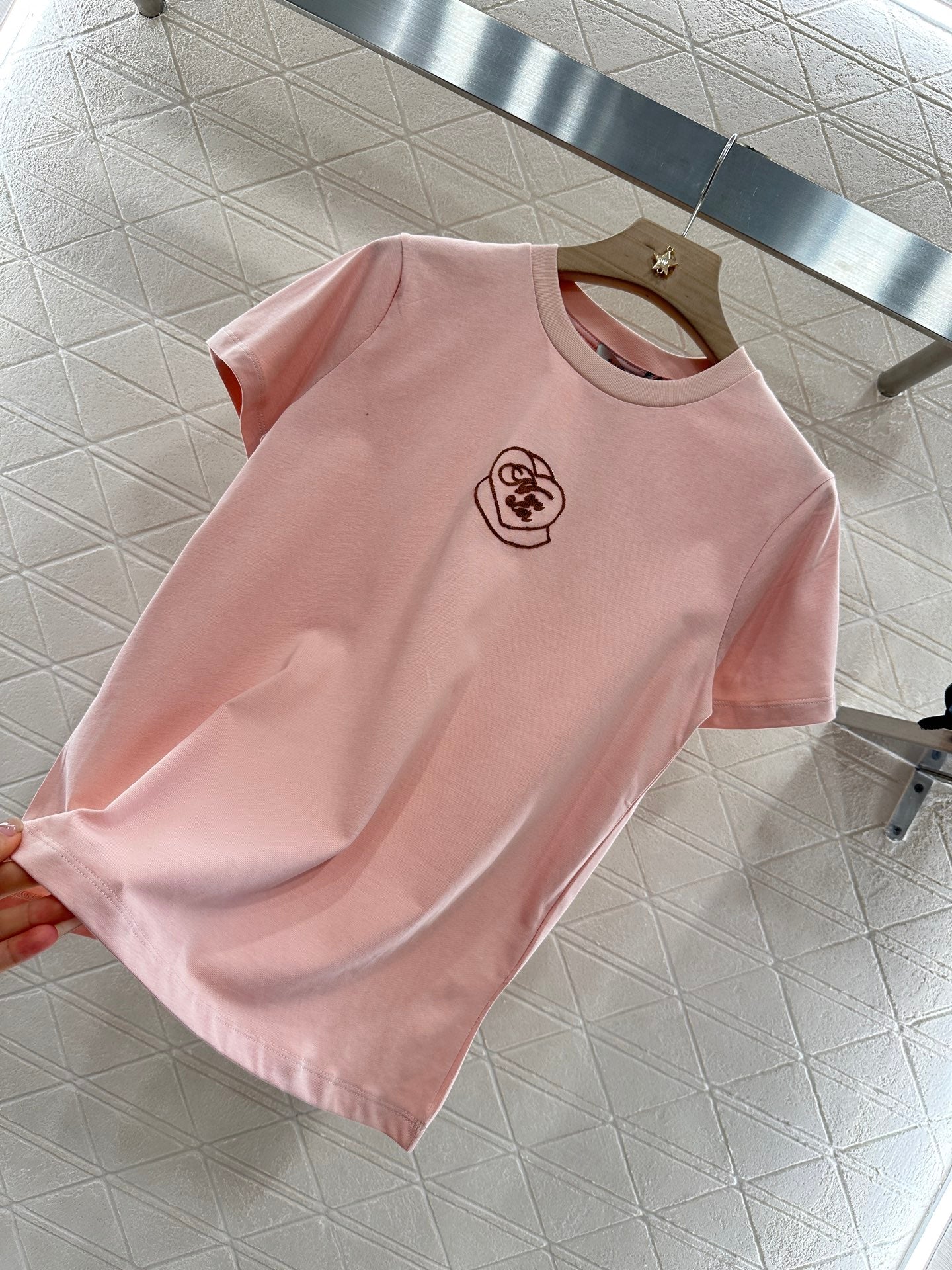 M*♥2025 new product Heart letter short sleeves