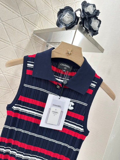 C*♥2025 new product Striped knitted vest
