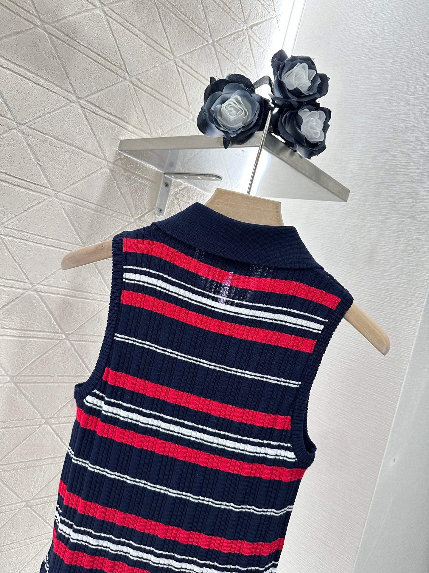 C*♥2025 new product Striped knitted vest