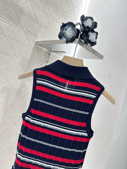 C*♥2025 new product Striped knitted vest