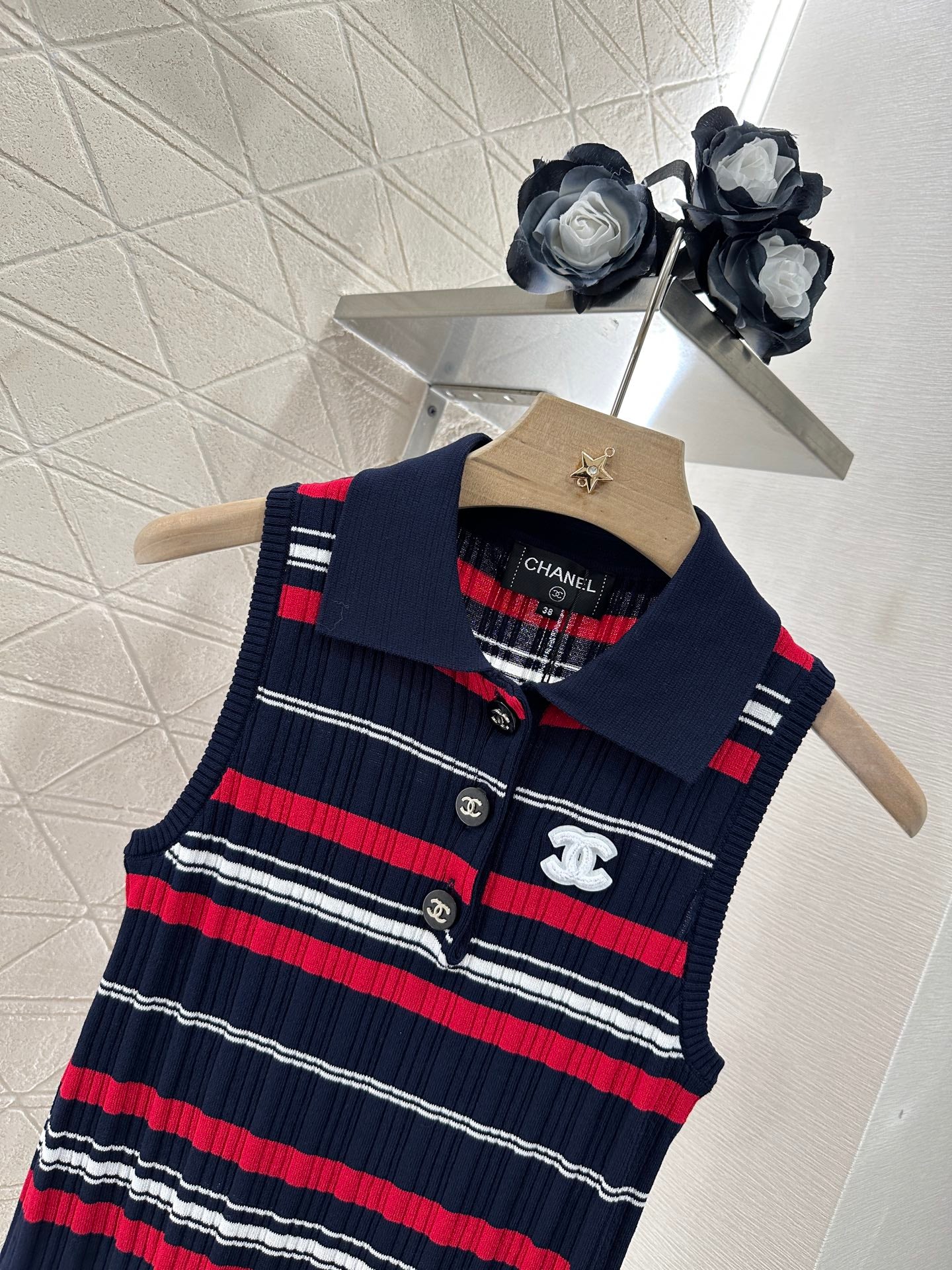 C*♥2025 new product Striped knitted vest