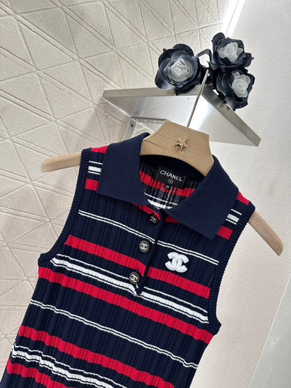 C*♥2025 new product Striped knitted vest