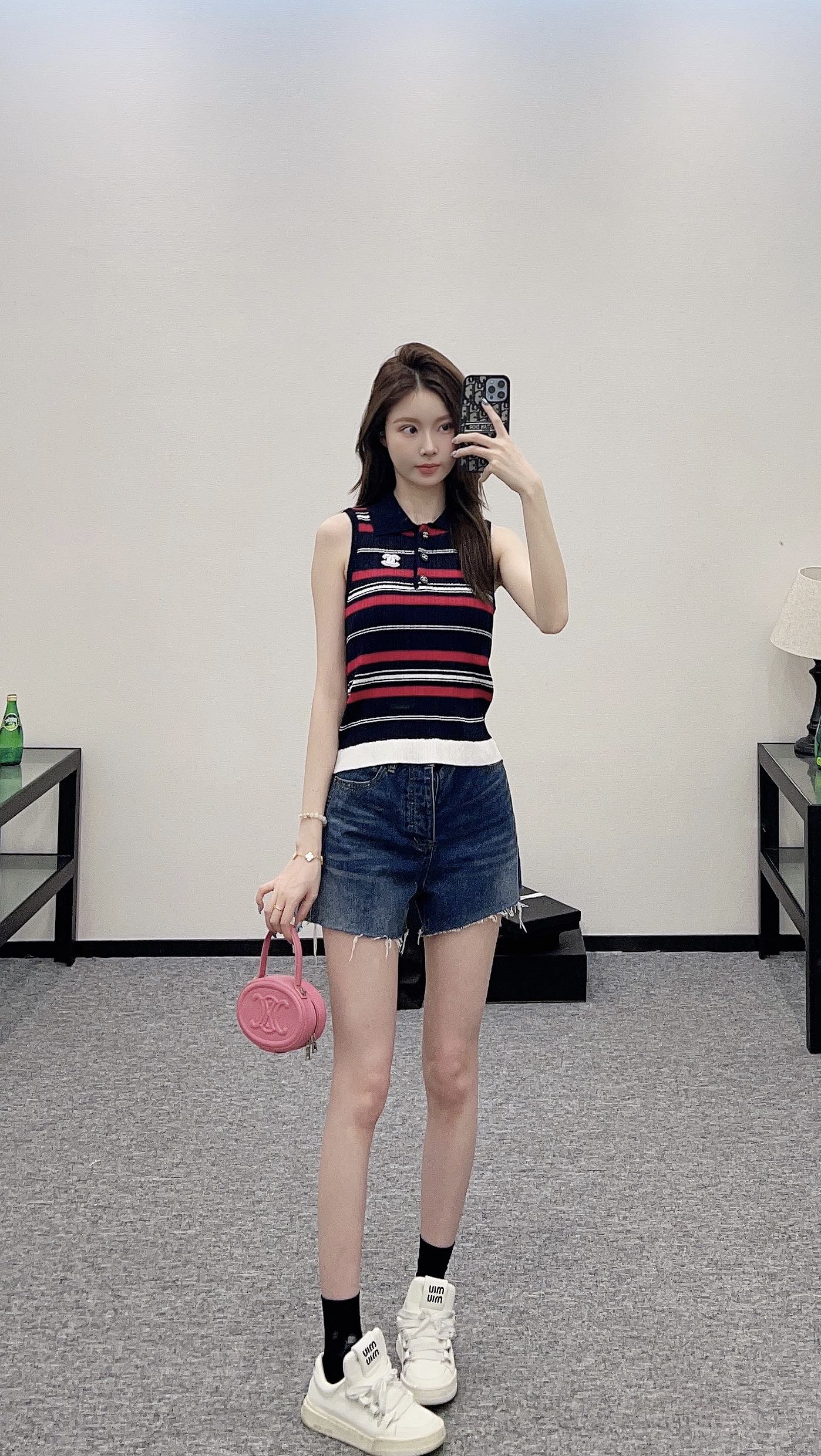 C*♥2025 new product Striped knitted vest