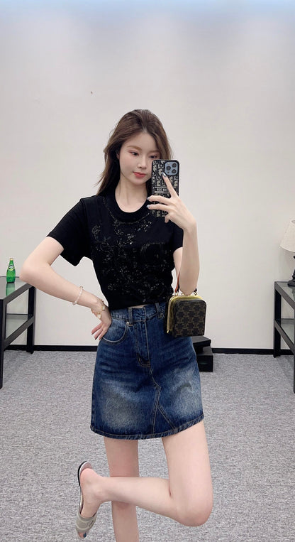 D*♥2025 new products Embroidered short sleeves