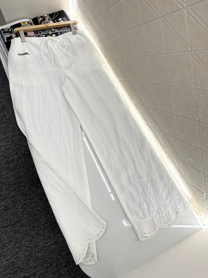 C*♥2025 new products Embroidered wide-leg trousers