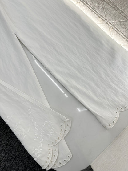 C*♥2025 new products Embroidered wide-leg trousers