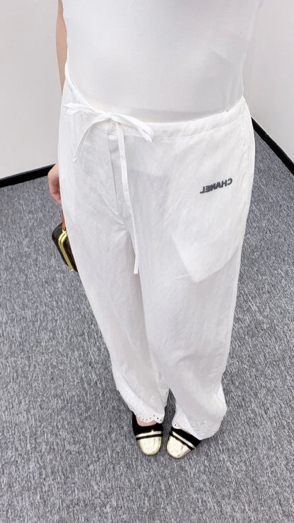 C*♥2025 new products Embroidered wide-leg trousers
