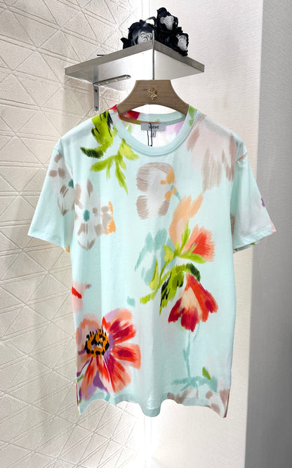 L*♥2025 new product Dyed flower short sleeves
