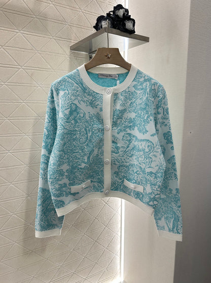 D*♥2025 new product Jacquard knitted cardigan