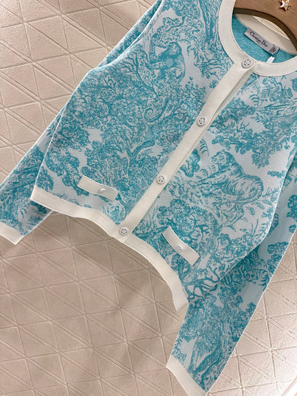 D*♥2025 new product Jacquard knitted cardigan