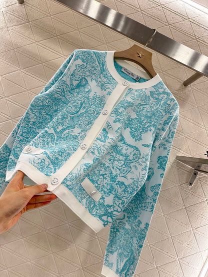 D*♥2025 new product Jacquard knitted cardigan