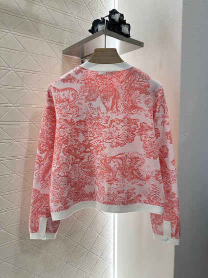 D*♥2025 new product Jacquard knitted cardigan