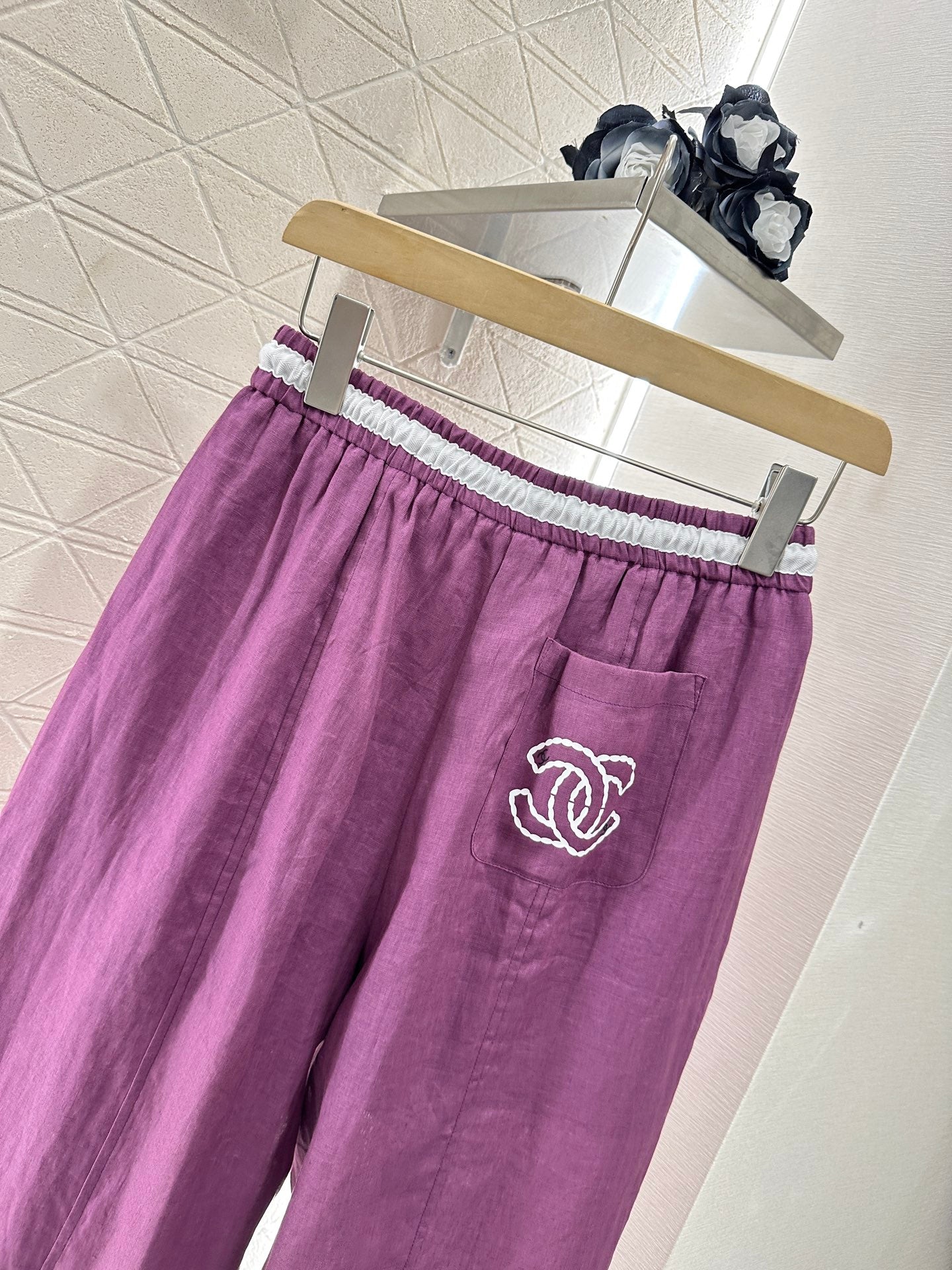 C*♥2025 new product Linen cropped pants