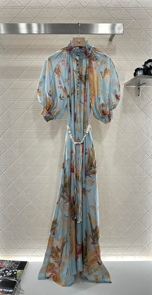 Z*♥2025 new product Silk waist chain dress