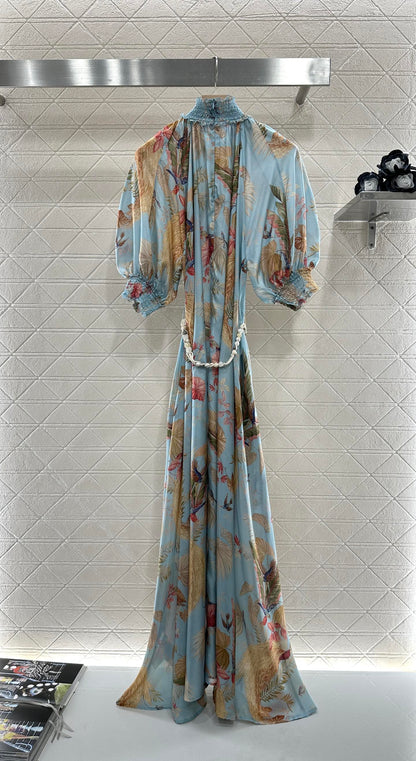 Z*♥2025 new product Silk waist chain dress