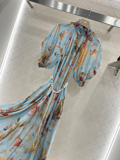 Z*♥2025 new product Silk waist chain dress