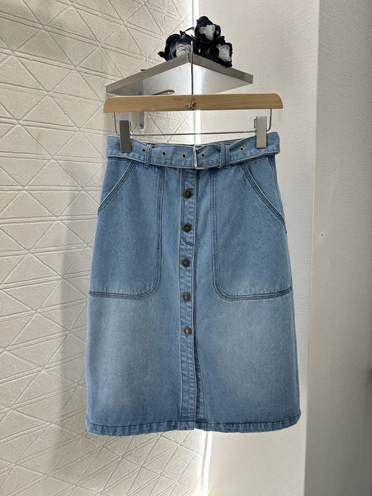 D*♥2025 new product Denim skirt with belt