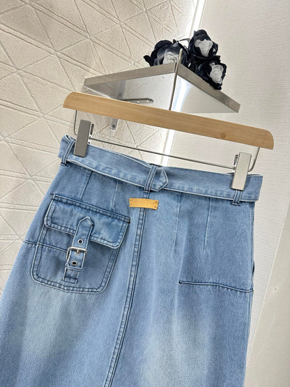D*♥2025 new product Denim skirt with belt