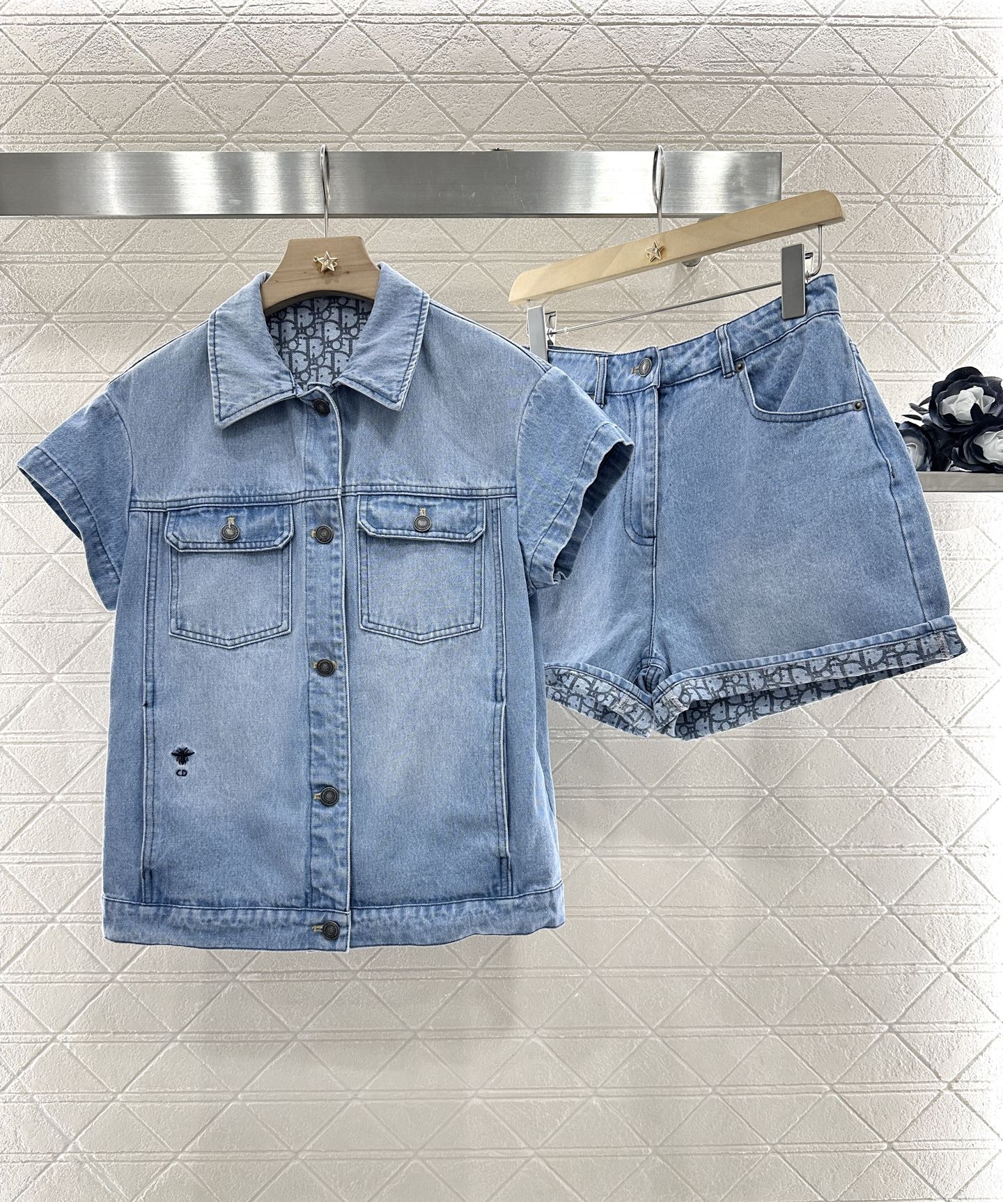 D*♥2025 new product Denim jacket and shorts set