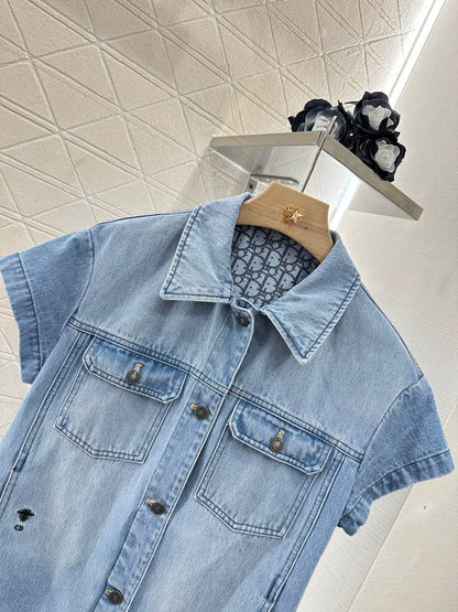D*♥2025 new product Denim jacket and shorts set
