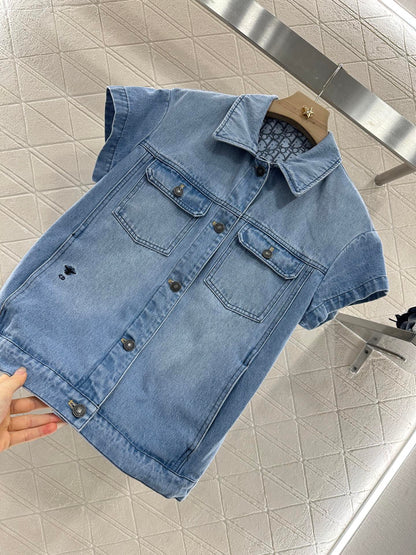 D*♥2025 new product Denim jacket and shorts set