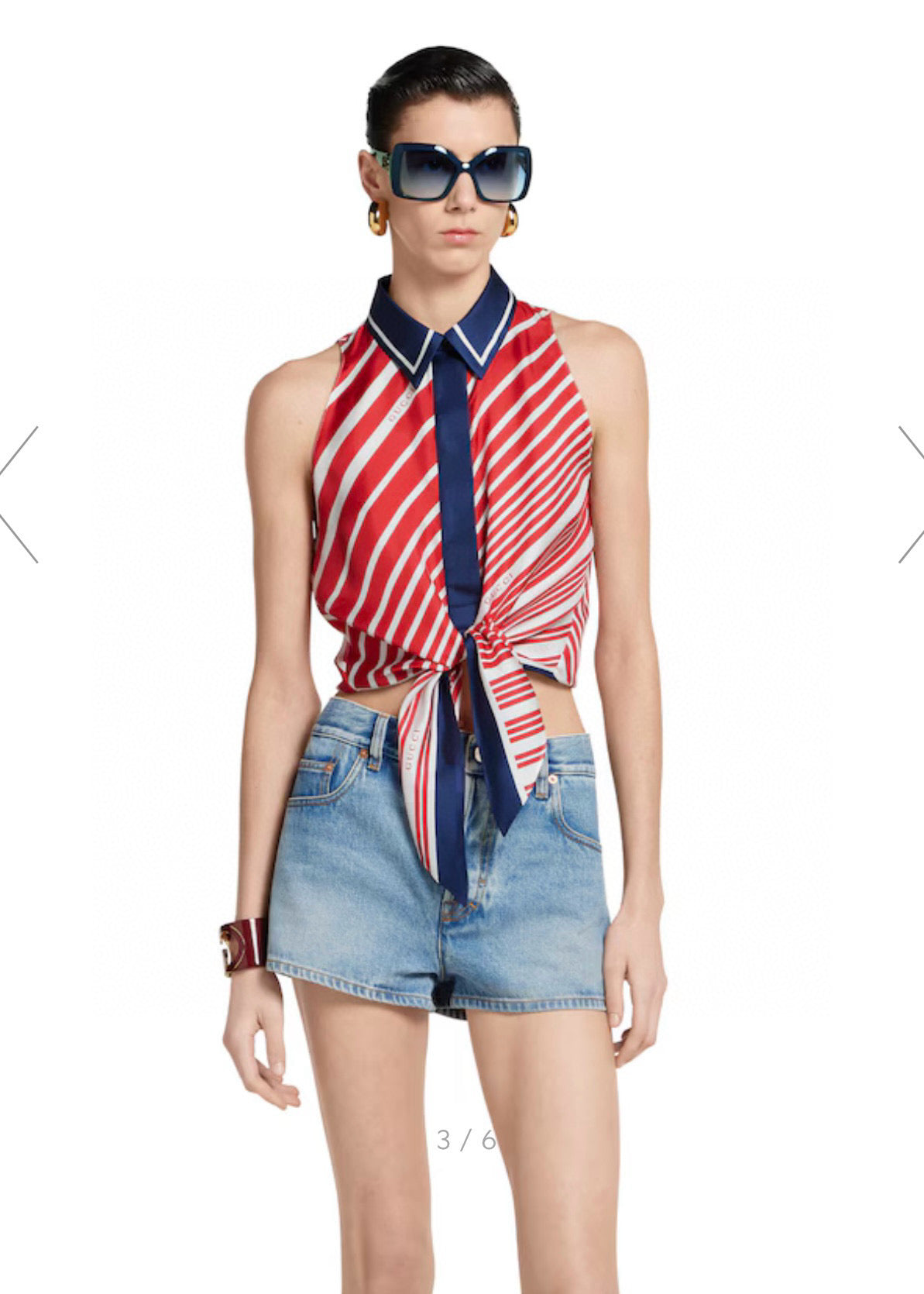 G*♥2025 new product Lace-up sleeveless top