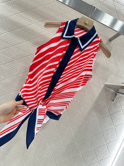 G*♥2025 new product Lace-up sleeveless top