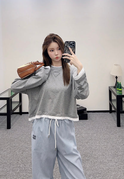 P*♥New arrival Round neck long sleeves