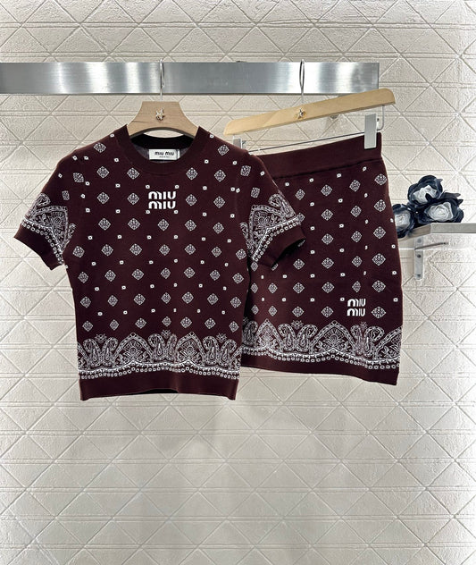 Mi*mi*♥2025 new product Short-sleeved skirt suit