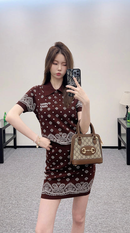 Mi*mi*♥2025 new product Short-sleeved skirt suit