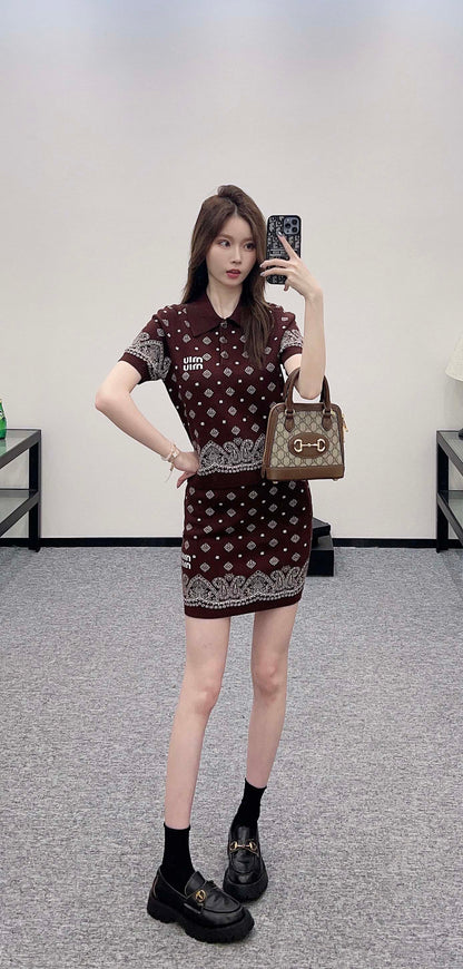 Mi*mi*♥2025 new product Short-sleeved skirt suit
