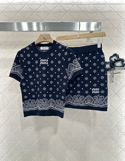 Mi*mi*♥2025 new product Short-sleeved skirt suit