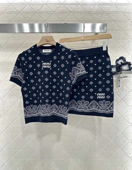 Mi*mi*♥2025 new product Short-sleeved skirt suit