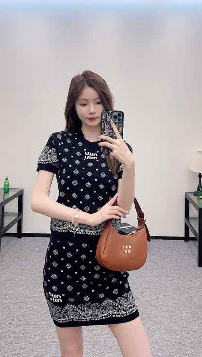 Mi*mi*♥2025 new product Short-sleeved skirt suit