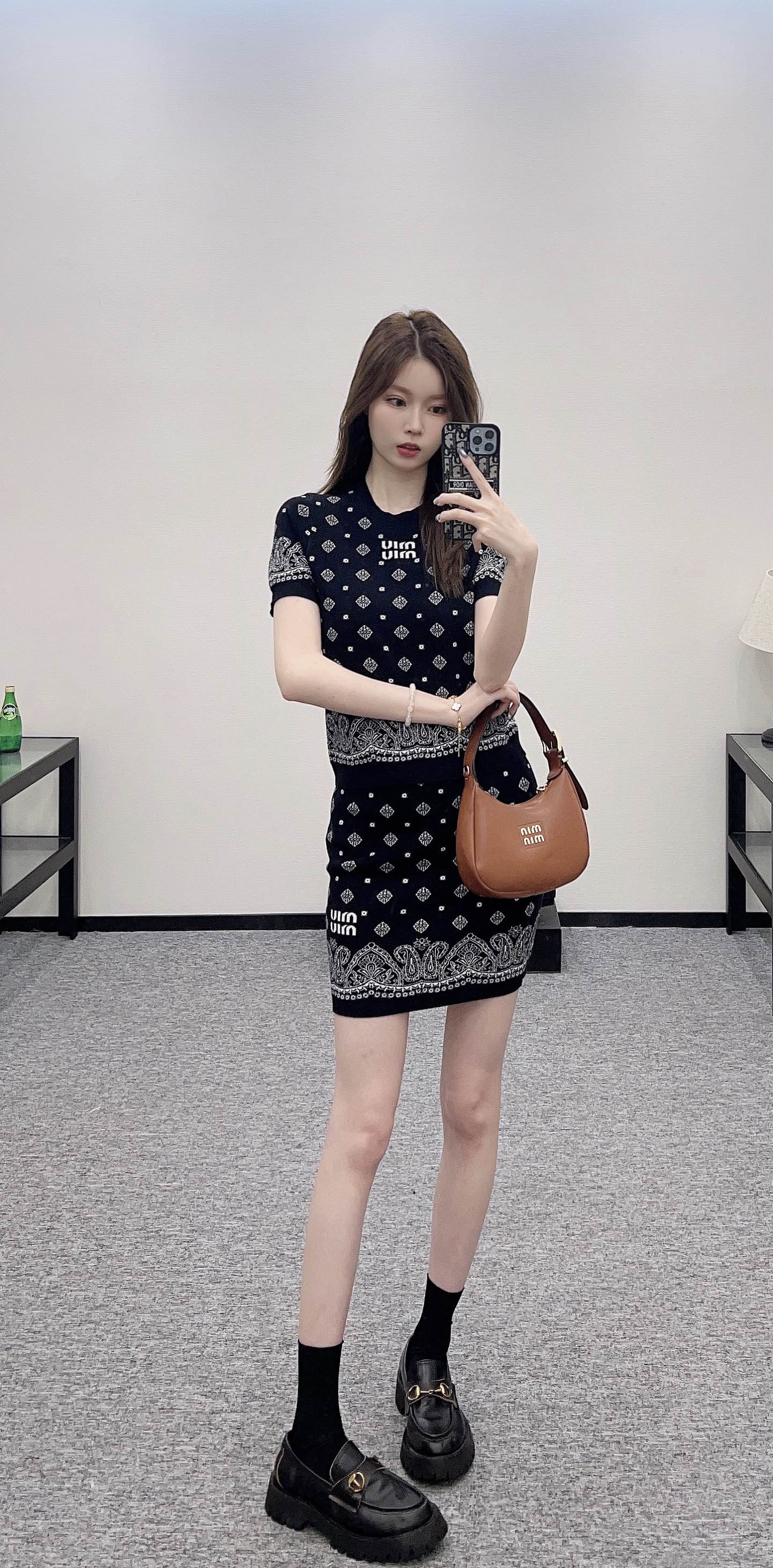 Mi*mi*♥2025 new product Short-sleeved skirt suit